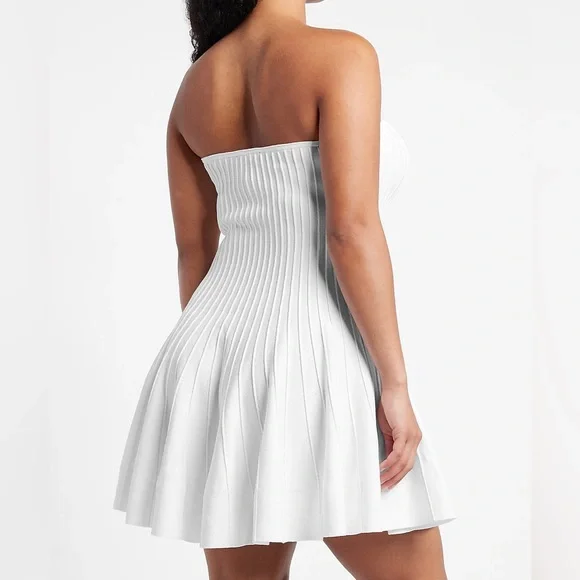 Flirty Strapless Ribbed Sweater Mini Dress - Picture 4 of 5